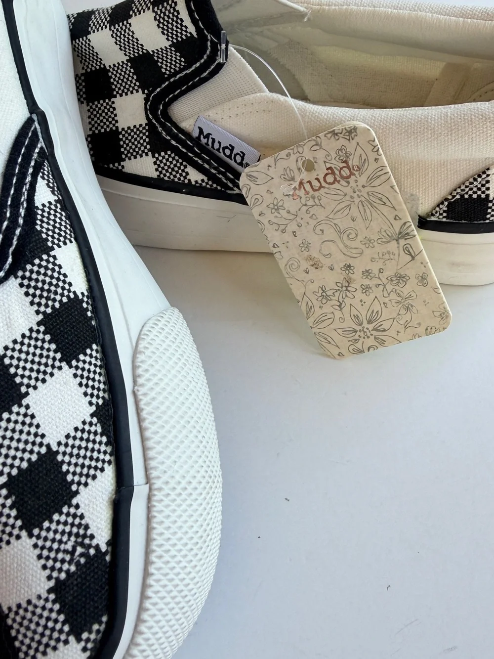 Mudd Kids Slip On Sneakers Plaid Checkered Casual Shoes Youth Size 10 Unisex